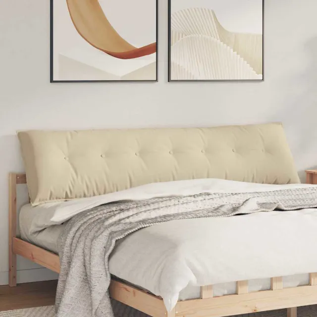 vidaXL Rugkussen Crèmekleurig 200 x 50 x 19 cm Microvezel Stof
