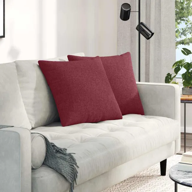 vidaXL Sofa Kussens 2 st Stof Wijnrood 50 x 50 cm
