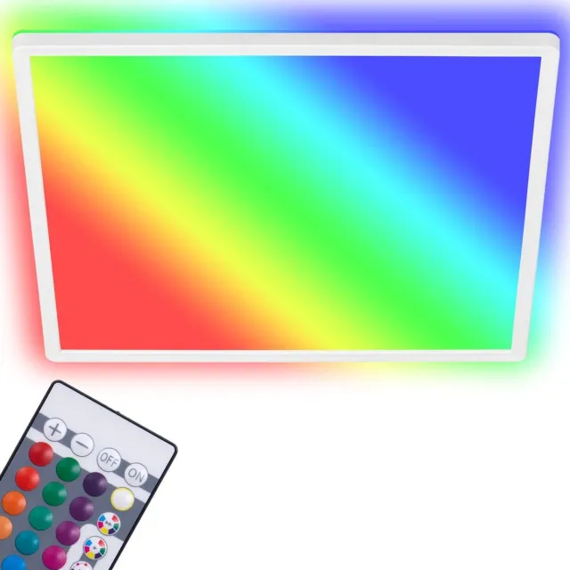Briloner Slim - RGB/W Plafondlamp led - plafonniere met afstandsbediening - RGB & neutral wit licht - dimbaar - 15W - 29cm - wit
