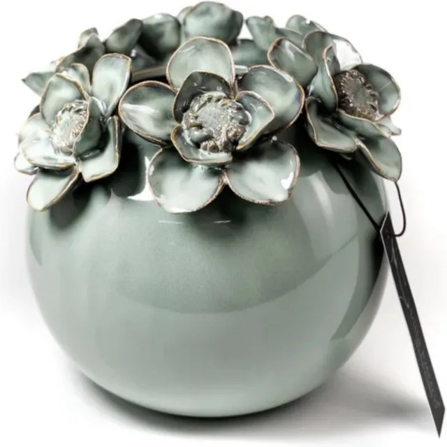 Villa Pottery Vaas Jolie - licht groen - keramiek - 14x16 cm