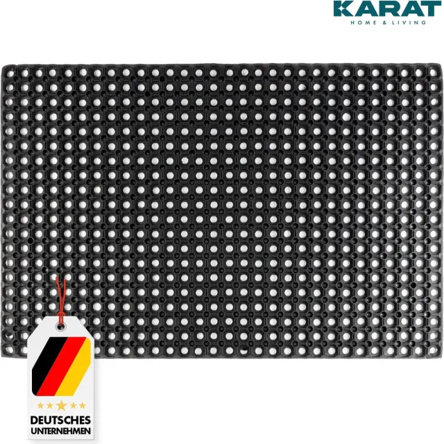 Floordirekt Rubber Ringmat - Octo Door - Deurmat voor binnen en buiten - 23 mm - 100 x 200 cm Zwart
