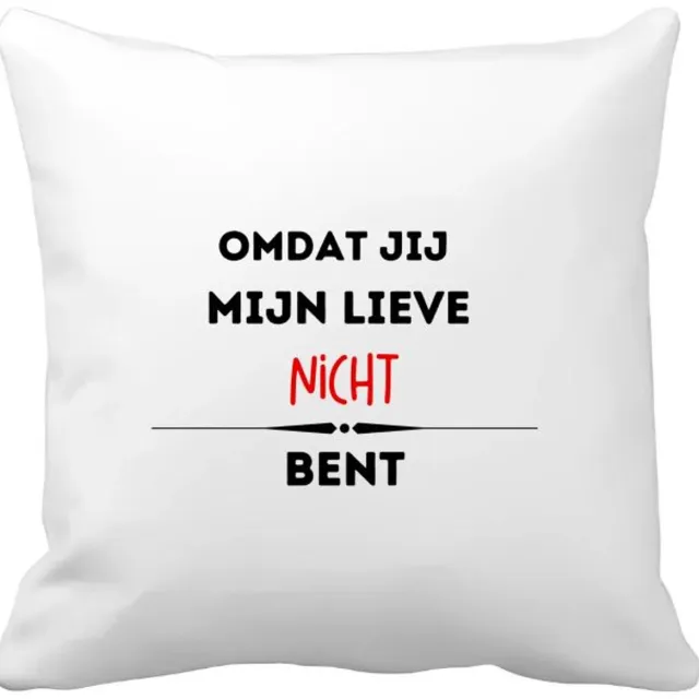 Akyol omdat jij mijn lieve nicht bent Kussen hoes - Nicht - de liefste nicht - verjaardag - cadeautje voor nicht - kado - geschenk - 40 bij 40 cm Multicolor