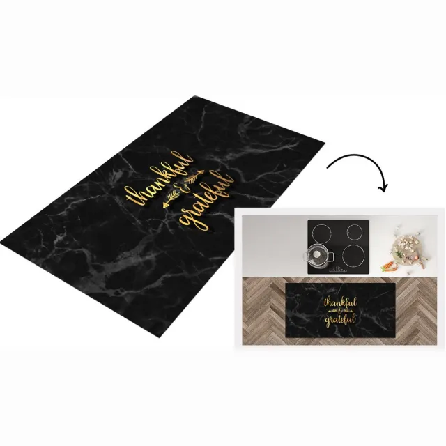 KitchenYeah Keukenloper - Loper keuken - Quote - Spreuken - Goud - Marmer - Keukenloper vinyl Multicolor