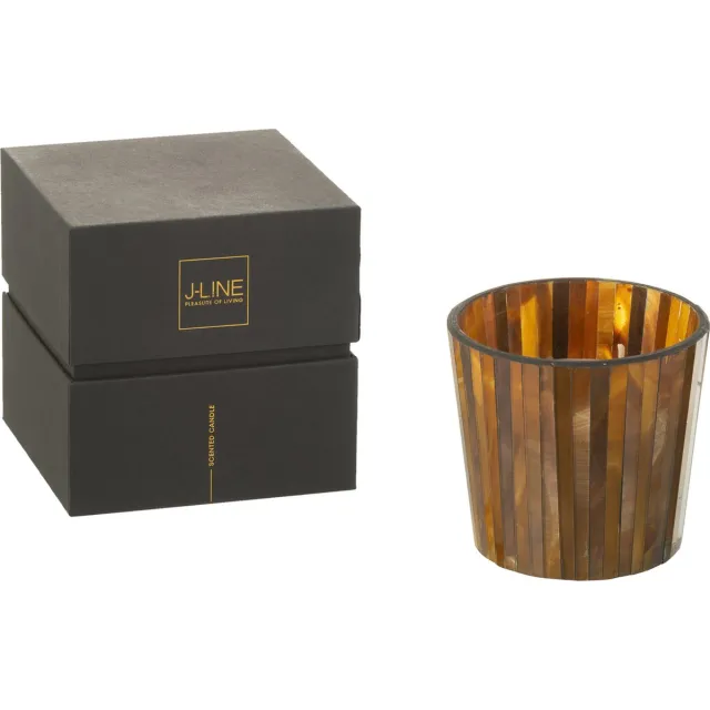 J-Line geurkaars Noa - Zesty Sunburst - glas - oker - small - 35U Geel
