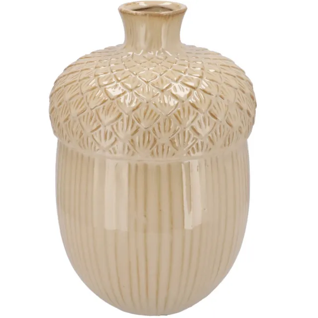 DK design Daan Kromhout - Vaas - Bloemenvaas - Sand - Keramiek - Mika - Eikel - Herfst - 14x20cm