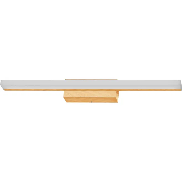 Osram Orbis Spiegellamp in houtdecor, 60 cm, aluminium behuizing, 10 W, 950 lm, IP44 beschermingsklasse, kleurtemperatuur instelbaar via Click CCT (4000 K en 3000 K), dimbaar via aanraakbediening Houten decor