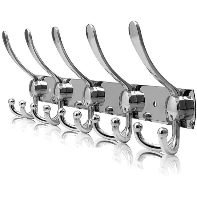 Igoods 15-Haakse Kapstok - RVS / Chroom - Kapstokhaken Jashaken met 15 Haken Ca.15 kg Belastbaar -Muur / Wand Kapstok - Zilver