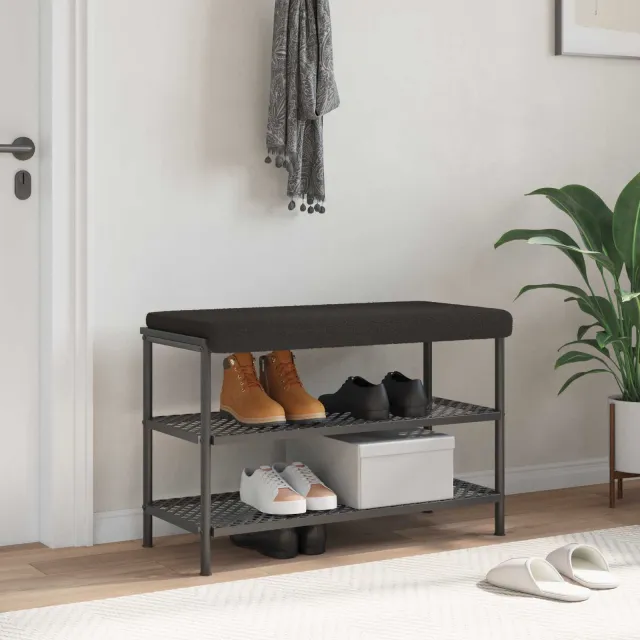 vidaXL Bankkussen Sherpa Stof Zwart Diepte 35 cm