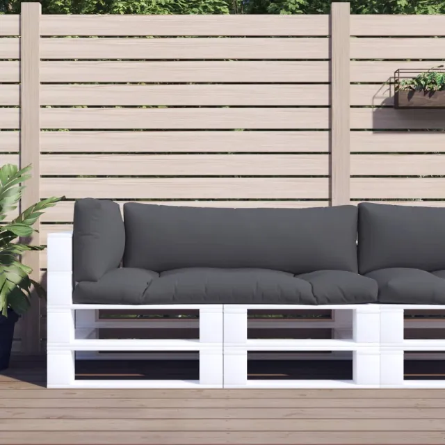 vidaXL Palletkussens 3 st stof antracietkleurig Anthraciet