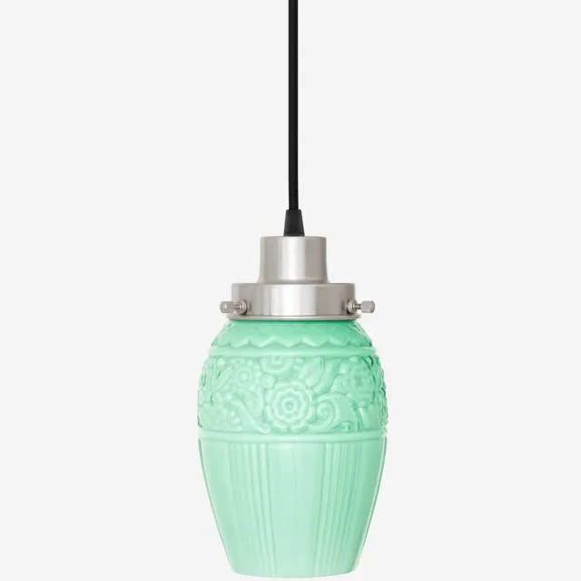 Coloured by Art Hanglamp aan snoer Flower Yard Mint 20's Matnikkel - Art Deco Trade Zachtgroen
