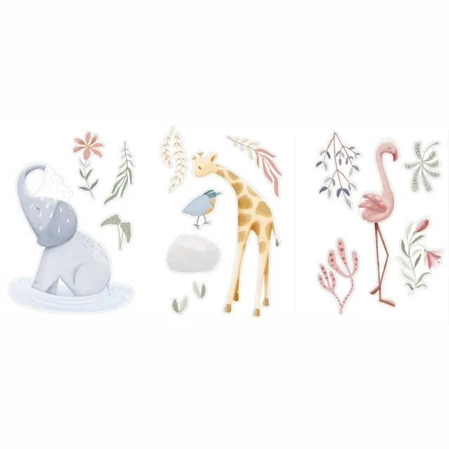 Little Dutch Muursticker Set - Blooming Safari - A3 Roze licht 3