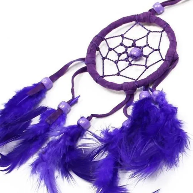 Ancient Wisdom Bali Dreamcatcher - Klein Rond - Turqoise/Roze/Paars - 6 stuks Turkoois / Roze / Purp