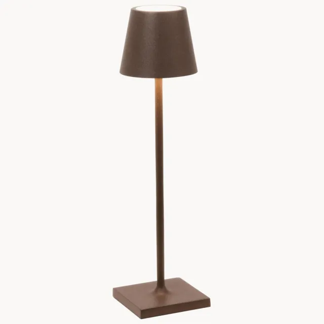 Zafferano Draagbare LED tafellamp Poldina Pro Micro, dimbaar Bruin