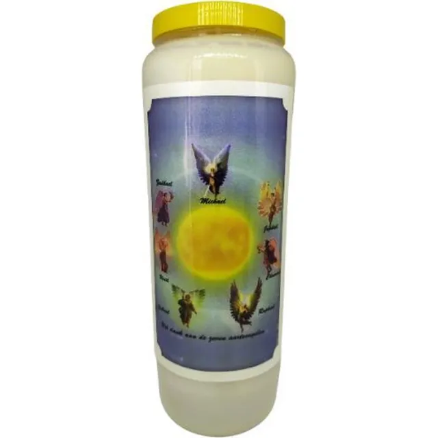 noveenkaars Aartsengelen rond de zon - Noveenkaars - 9 dagen brander (5 stuks) Wit
