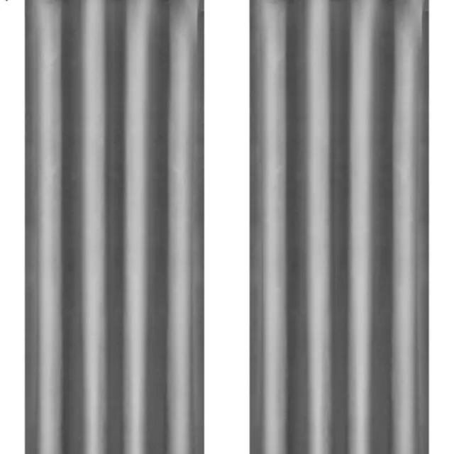 Bolt Edge Gordijnen - Set van 2 - Grijs - Verduisterend - Fluweel - Plooiband - 140x225cm