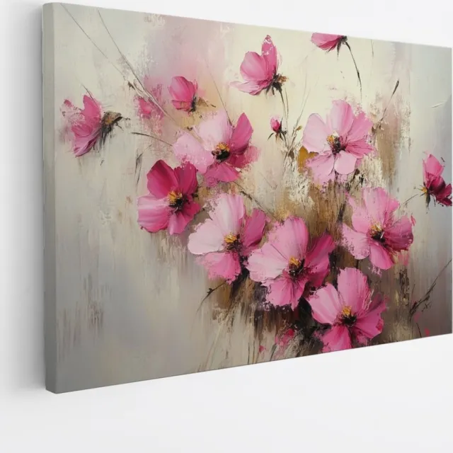 Saammp Canvas Schilderij - Wilde Bloemen in Weide - Natuur - 45x30 - Foto op canvas - Wanddecoratie - Muurdecoratie Woonkamer - Kantoor Decoratie Multicolor