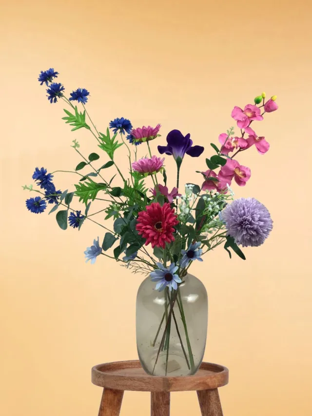 The Bloomistic Company The Bloomistic® – Zijden Boeket – 70-80 cm hoog – Kunstbloemen – decoratie – nepbloemen – housewarming cadeau – voor mama – decoratie woonkamer Mystic Oasis