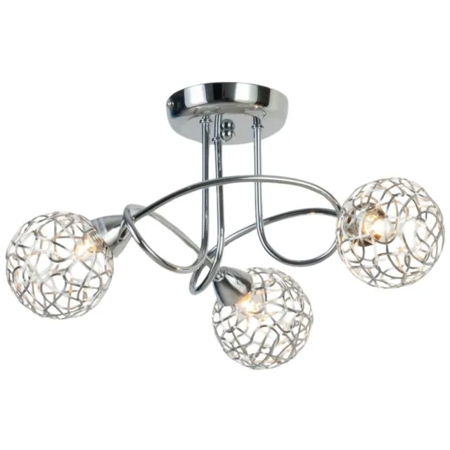 KOSILUM Aphyse - Plafondlamp - Zilver/Chroom - Metaal en aluminium