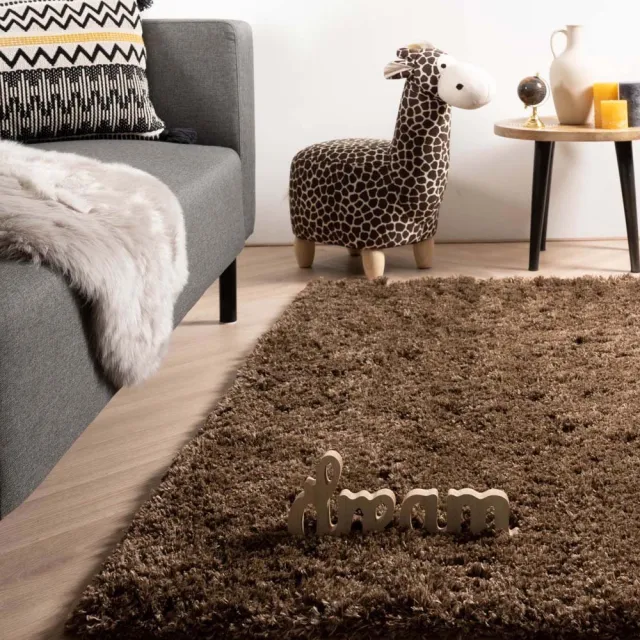 Tapeso Hoogpolig vloerkleed - Cozy Shaggy bruin 160x230