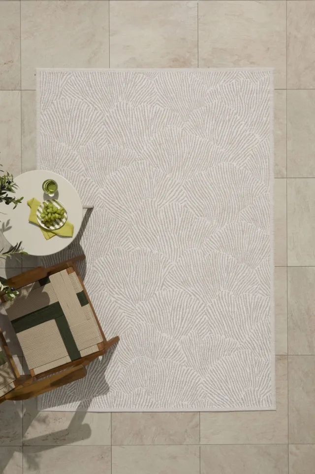 NOUS Living binnen- en buitenvloerkleed zand/off white, foto 2