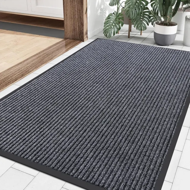 Homaxy Deurmat Binnen - Droogloopmat - Deurmat Antislip - Badkamermat - 86x150cm - Donkergrijs