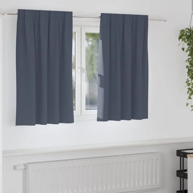 vidaXL Zwart-out Gordijnen met Ringen 2 st Antraciet 140 x 140 cm Anthraciet