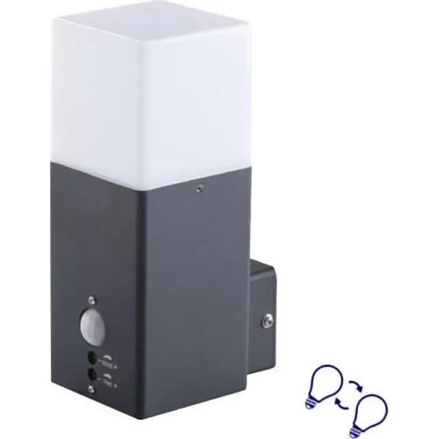Kanlux Buitenlamp Vadra - Muurlamp - Sensor - verwisselbare E27 - Rechthoek Donkergroen