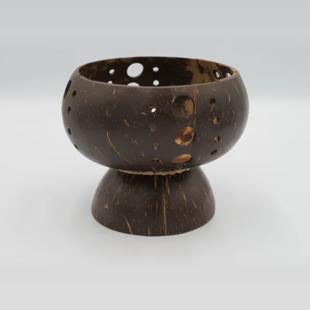 Product Import Holland Waxinelichthouder – kaarshouder – kokosnoot – sfeerverlichting – handgemaakt – decoratie – natuurlijk – duurzaam – boho – interieuraccesoires – exotisch – tafel decoratie – handgemaakt – tropisch – sfeervol Natuurlijke bruintinten