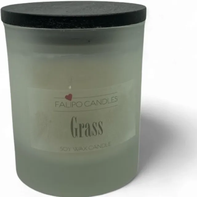 Falipo Candles Geurkaars Grass soja was wit