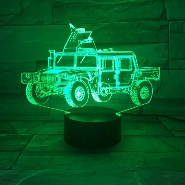 MC Living 3D Led Lamp Met Gravering - RGB 7 Kleuren - Auto Leger