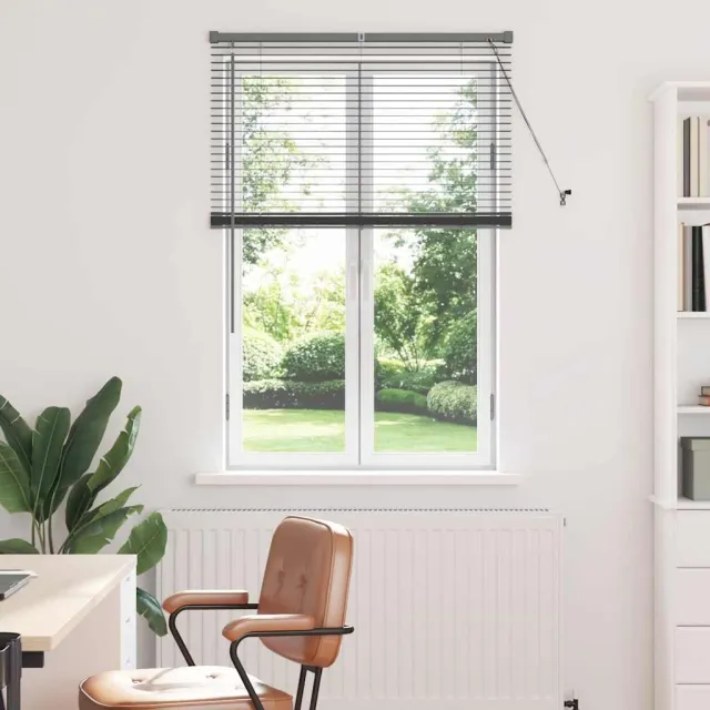 vidaXL Venetiaanse jaloezie Donkergrijs 130 x 95 cm 25 mm Aluminium