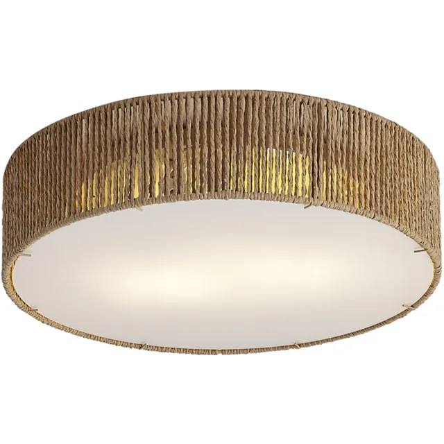 QAZQA luz - Japandi Plafondlamp - 2 lichts - Ø 38 cm - Naturel - Woonkamer | Slaapkamer