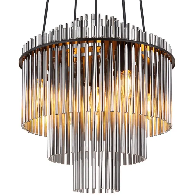 Globo Hanglamp - zwart - GORLEY - glas - Ø 40cm - E14 - 15698H2 - Globo