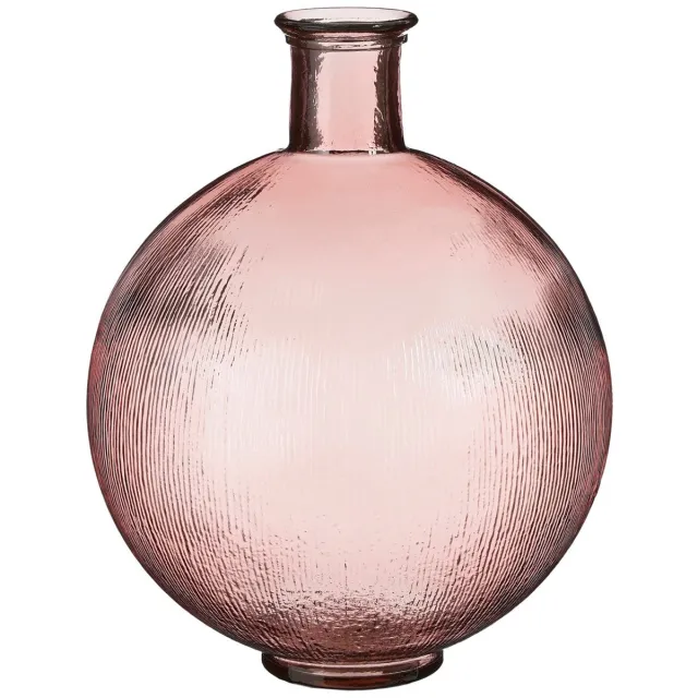 Mica Decorations Firenza Fles Vaas - H42 x Ø34 cm - Gerecycled Glas - Lichtroze