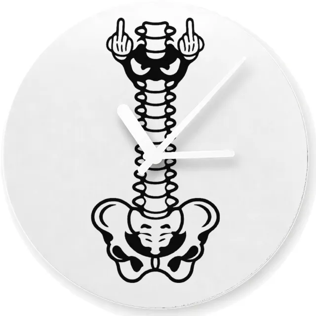 Mr Cadeautjes Glazen klok Ø 20 - design Humoristische lichaamsgrap met een andere verticale anatomis | cadeau Wit