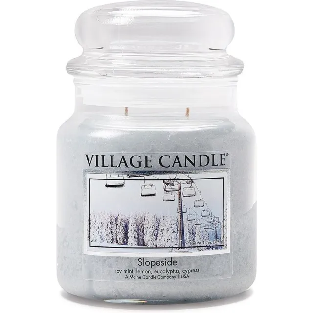 village candle Medium Warm Slopeside Grijs