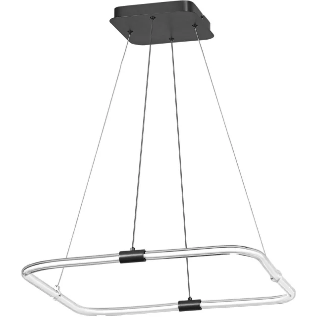 Osram Decor Tetragon hanglamp van gebogen polycarbonaat met LED en filament design, 18 W, 2000 lm, 3000 K, 830 warm wit, klikdimbaar, donkergrijs, kunststof (PC)