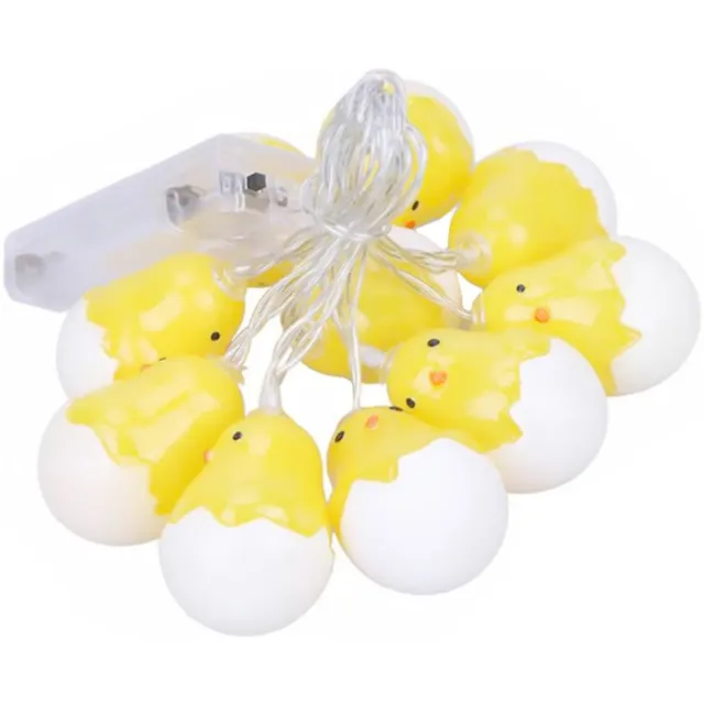 Happy Happenings Lichtsnoer Pasen 2 Meter - Paasdecoratie Kuikentjes - Lichtjes Slinger Op Batterijen - Paasversiering