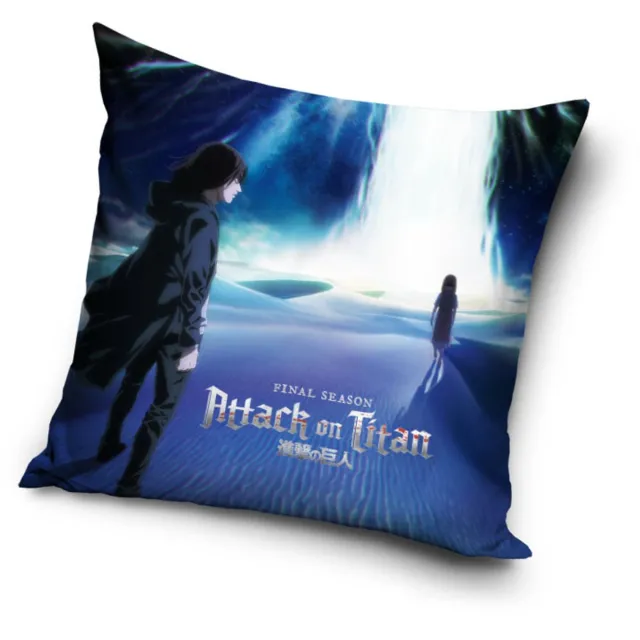 Attack On Titan Waterval fluwelen kussenhoes 40x40 cm Blauw