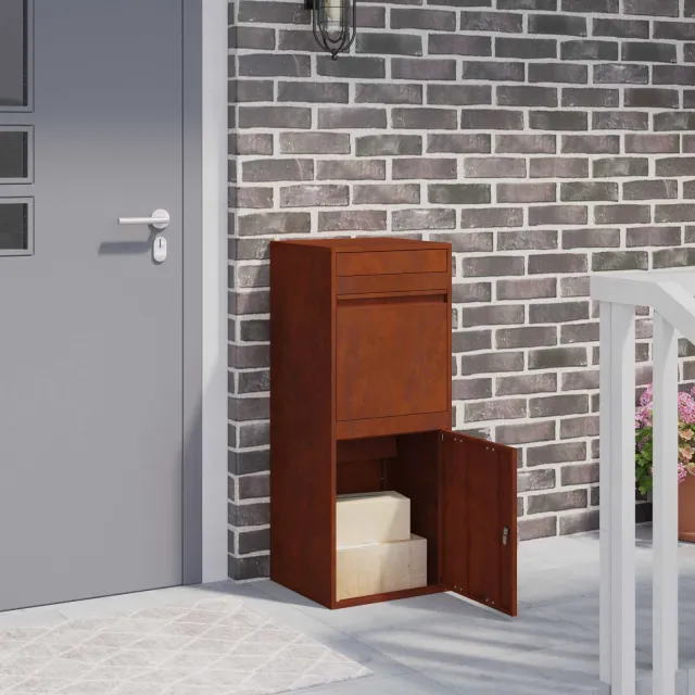 vidaXL Pakket inwerp box Roestkleurig 41 x 38 x 103 cm weervast staal Bruin