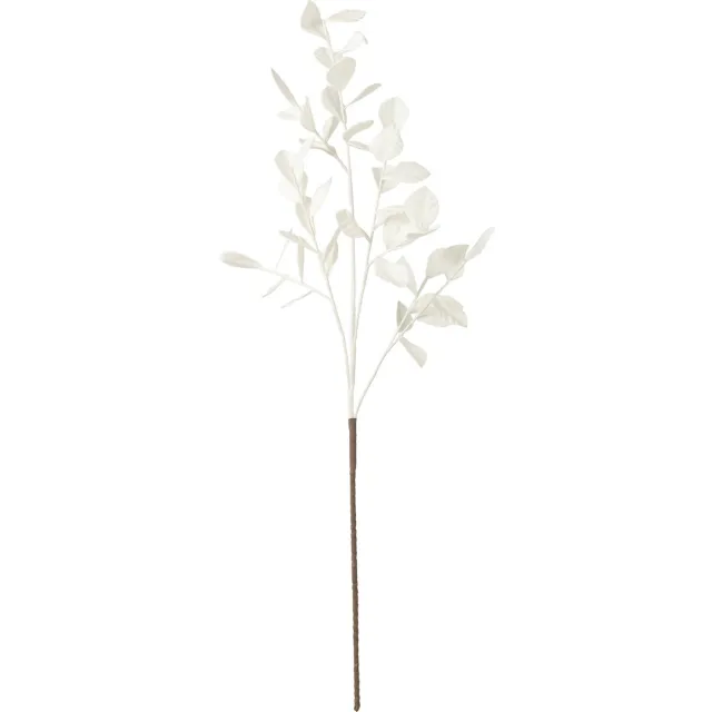 J-Line decoratie tak Bladeren Eva - kunststof - wit