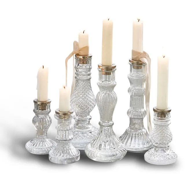 Loberon Kandelaar set van 6 Youna helder/zilverkleurig