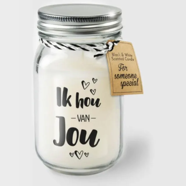 Paper dreams Geurkaars Vanille – Ik hou van jou Wit