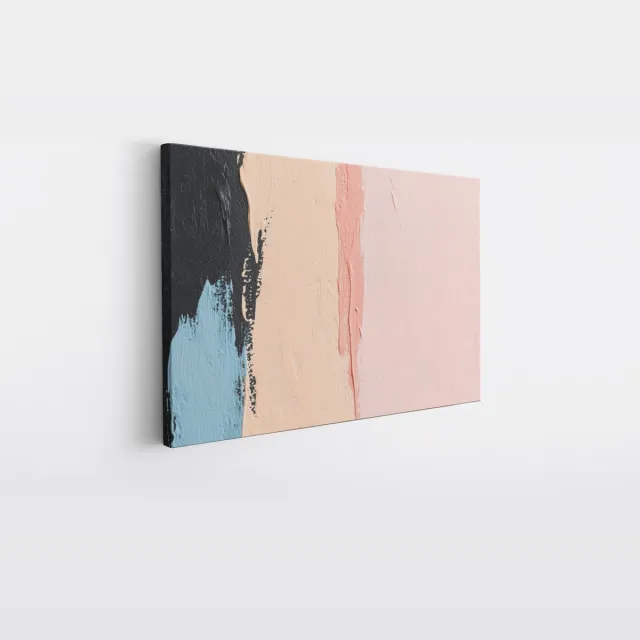 Saammp Canvas Schilderij - Pastel kleuren - Abstract kunstwerk - 120x80 - Foto op canvas - Wanddecoratie - Muurdecoratie Woonkamer - Slaapkamer decoratie - Canvas Print Multicolor