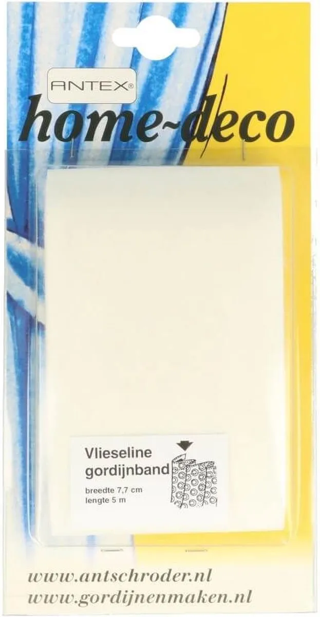 Antex Vlieseline Gordijnband - 5 m x 7,7 cm Wit