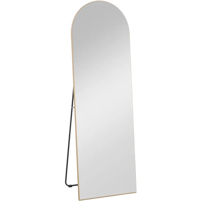 Homona Passpiegel - Met boogvorm - Vrijstaand of voor wandmontage - 50 x 150 cm - Goud