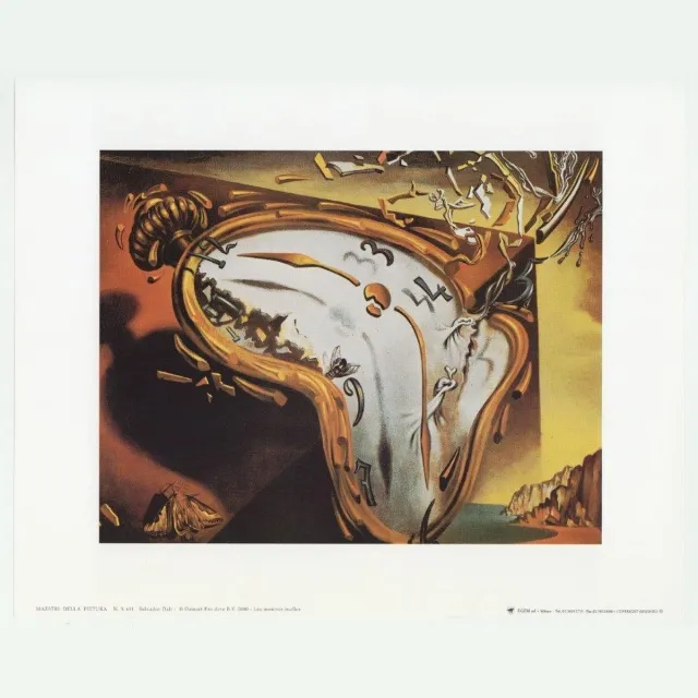 Catch Projecten Mini kunstposter - Les Montres Molles - Salvador Dalí - 24x30 cm Multicolor