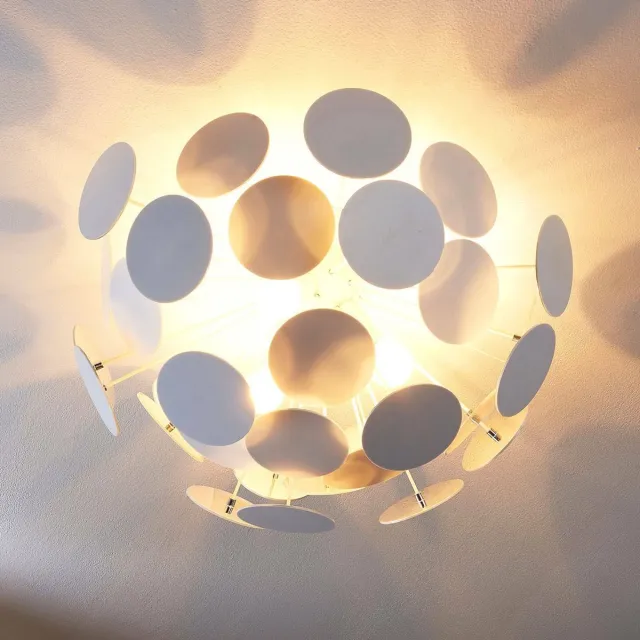 Lindby plafondlamp - 3lichts - Plastic, metaal - H: 30 cm - E14 - wit, chroom
