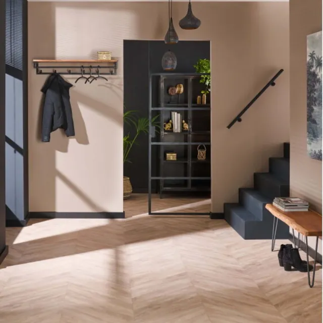 Meubelplaats Kapstok custom 6 haken hoedenplank - Massief acacia naturel