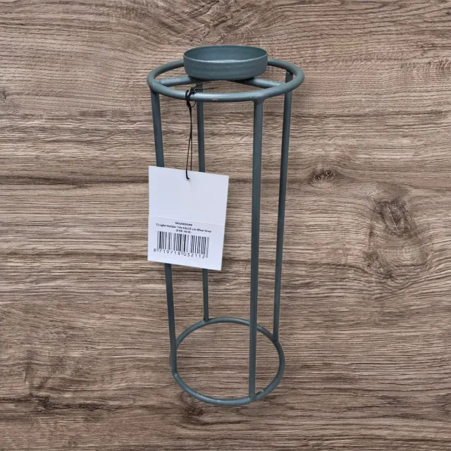 Cotton Counts T.Light Holder 10x10x25 cm Blue Grey blauw